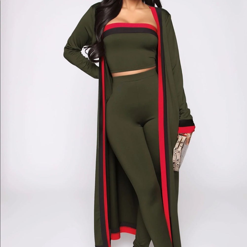 3 piece set - kimono, tube top and pants